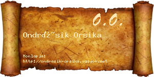 Ondrásik Orsika névjegykártya